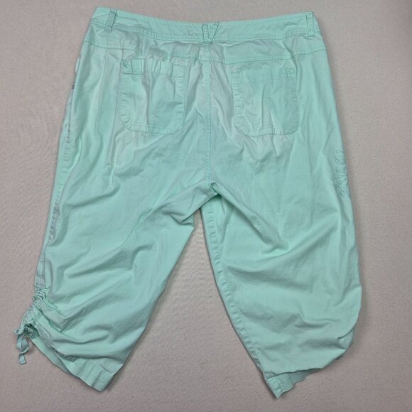 Gloria Vanderbilt Women's Mint Green Pull-On Capri Pants Plus Sz 18W 40/18.5 - Picture 2 of 6